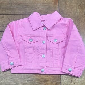Old Navy Pink Denim Jacket with Silver Buttons